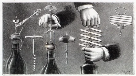 Verschiedene Arten von Korkenziehern, 1893